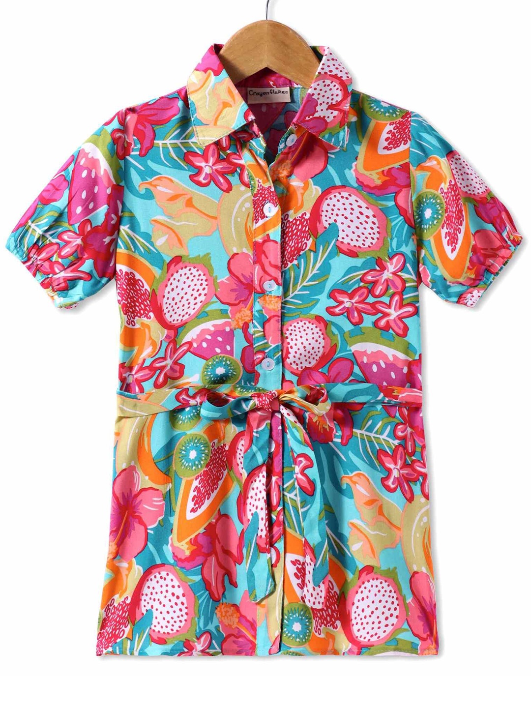 

CrayonFlakes Floral Print Shirt Dress, Green