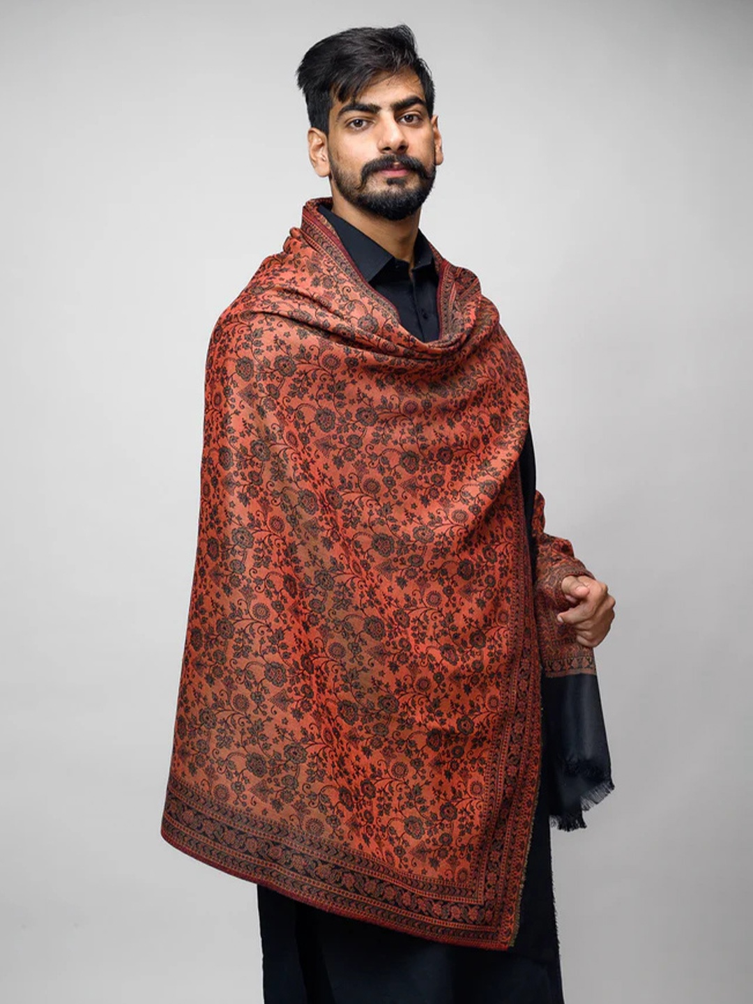

THE SHAWL STUDIO Floral Printed Shawl, Black