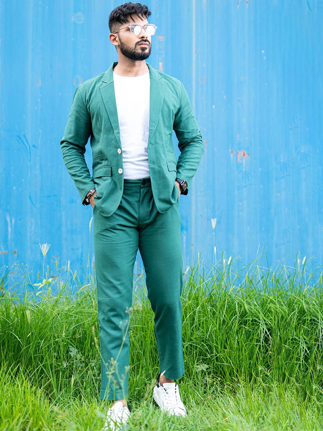 

Tistabene Single-Breasted Two-Piece Suit, Green