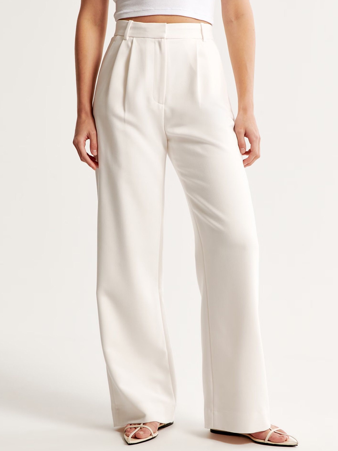 

Chemistry Women High-Rise Wide Leg Trousers, White