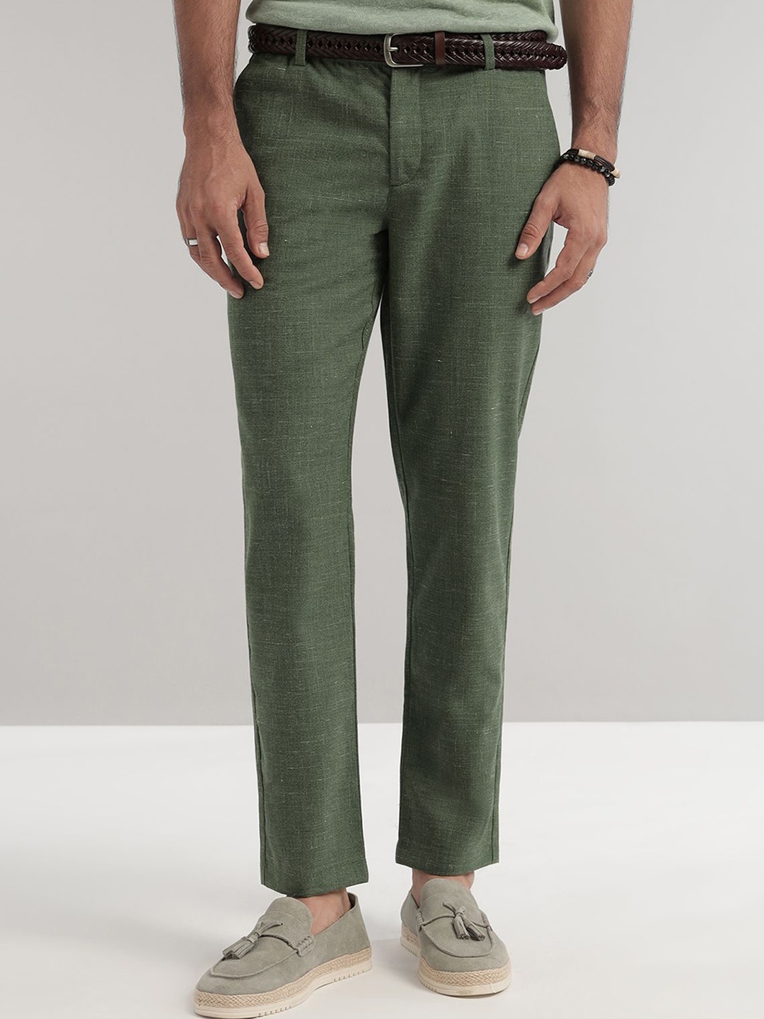 

Andamen Men Comfort Easy Wash Trousers, Green