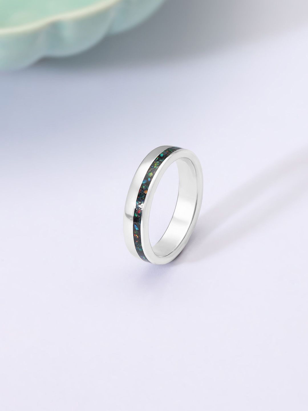 

Mia by Tanishq 925 Sterling Silver Opal Stone Studded Crush Finger Ring