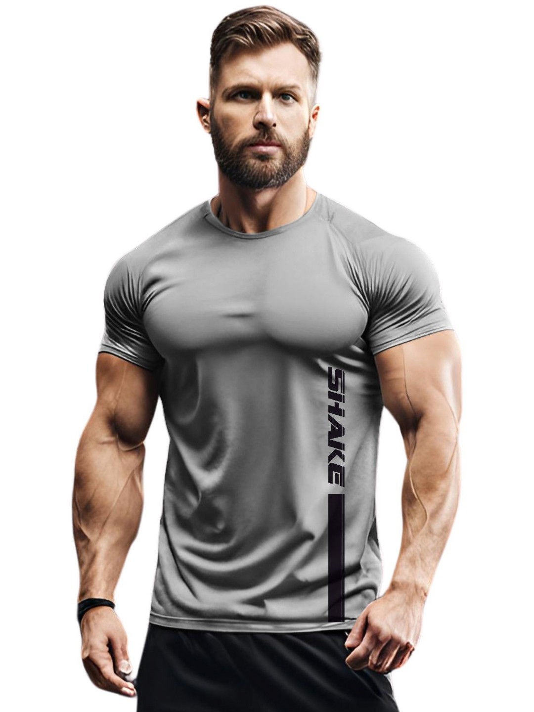 

3Colors Men Moisture Wicking Pockets T-shirt, Grey