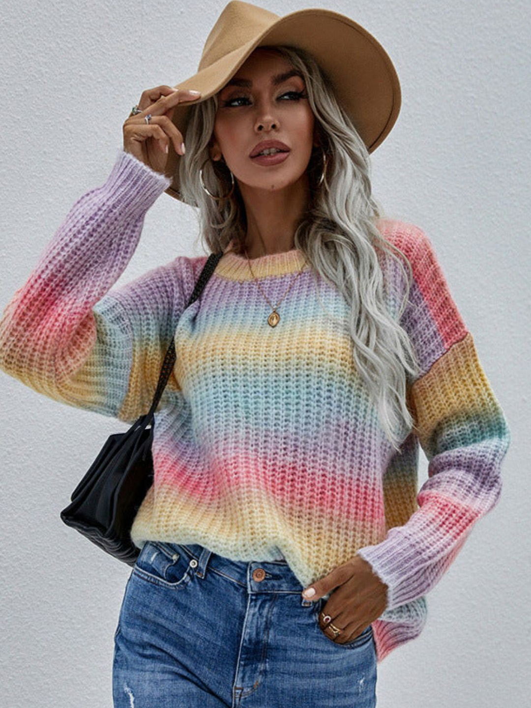 

Oh Rare Women Striped Pullover, Blue
