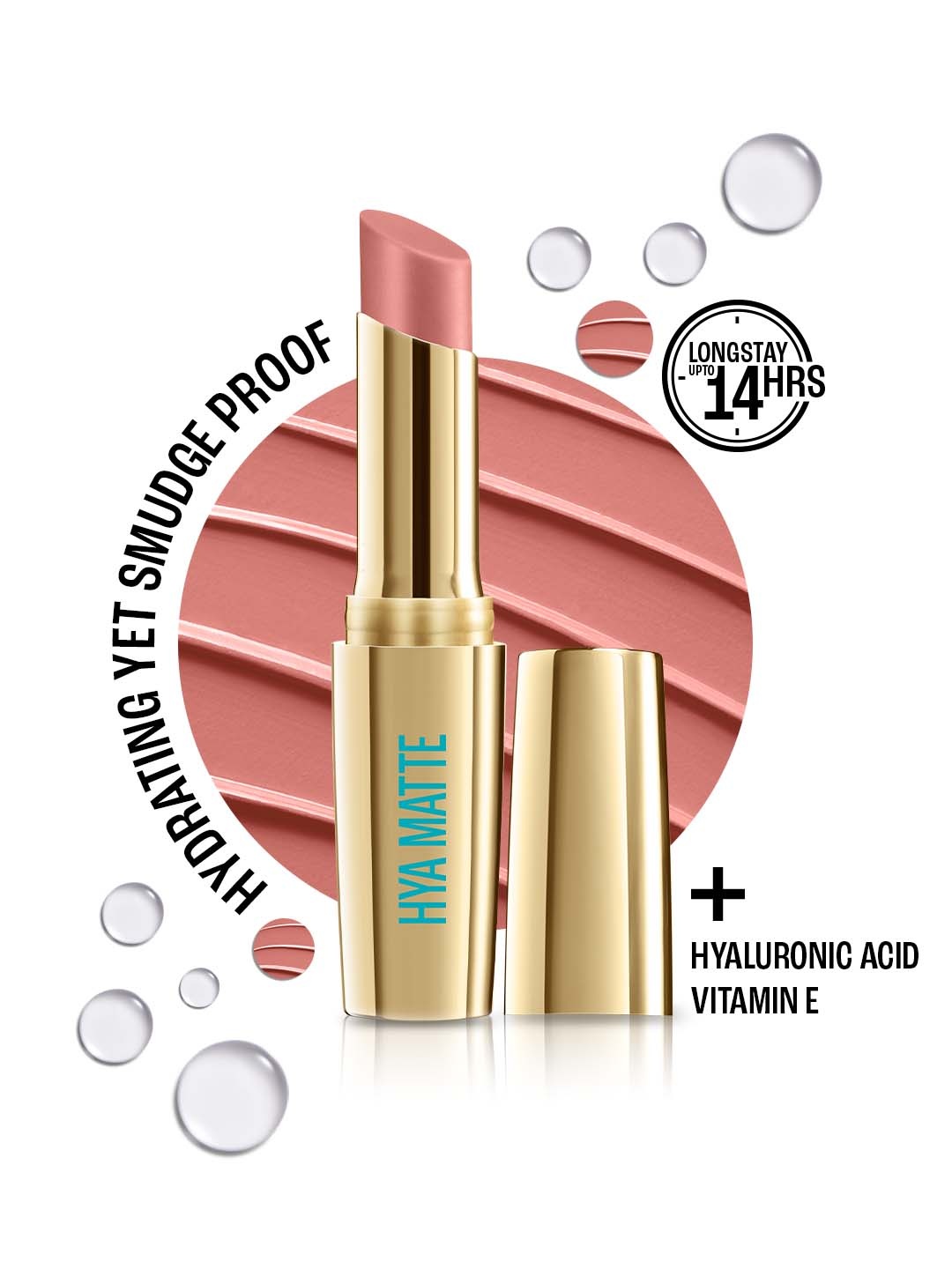 

Lakme 9to5 Hya Matte Hydrating Smudge Proof Lipstick - Vacation Nude NM1