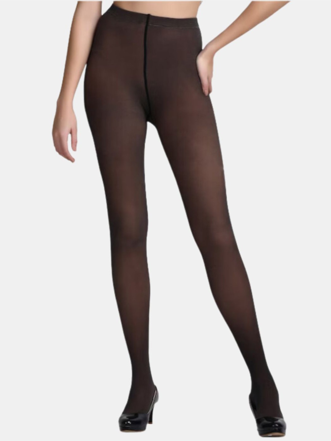

SECRETS BY ZEROKAATA Women Stretchable High Waist Summer Stockings, Black