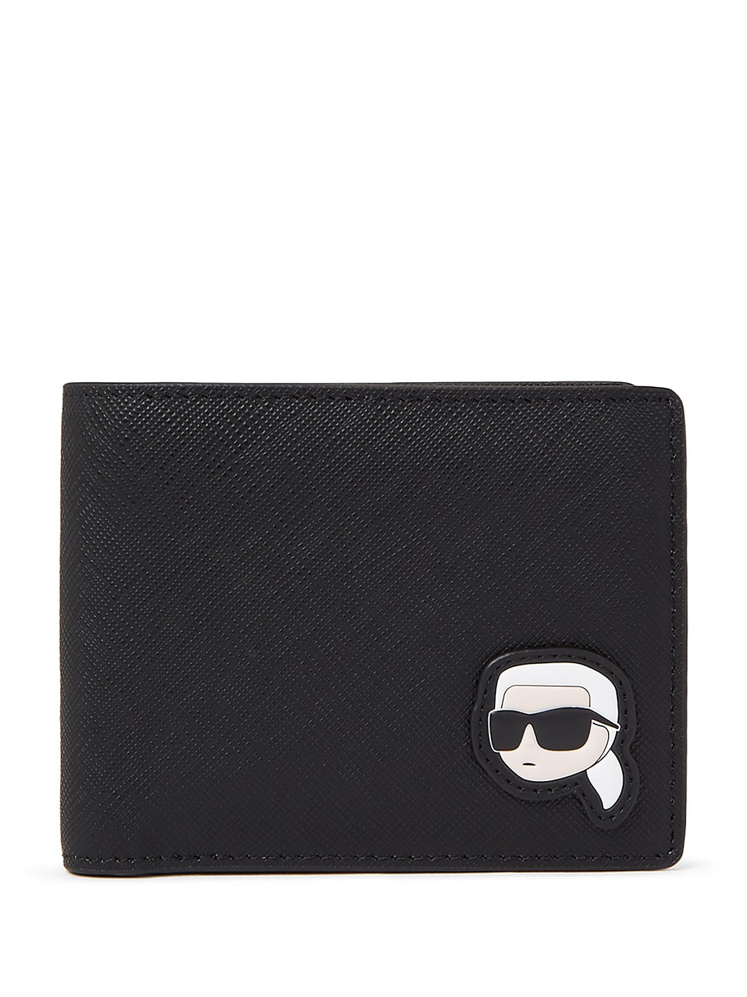 

Karl Lagerfeld Men Leather Two Fold Wallet, Black
