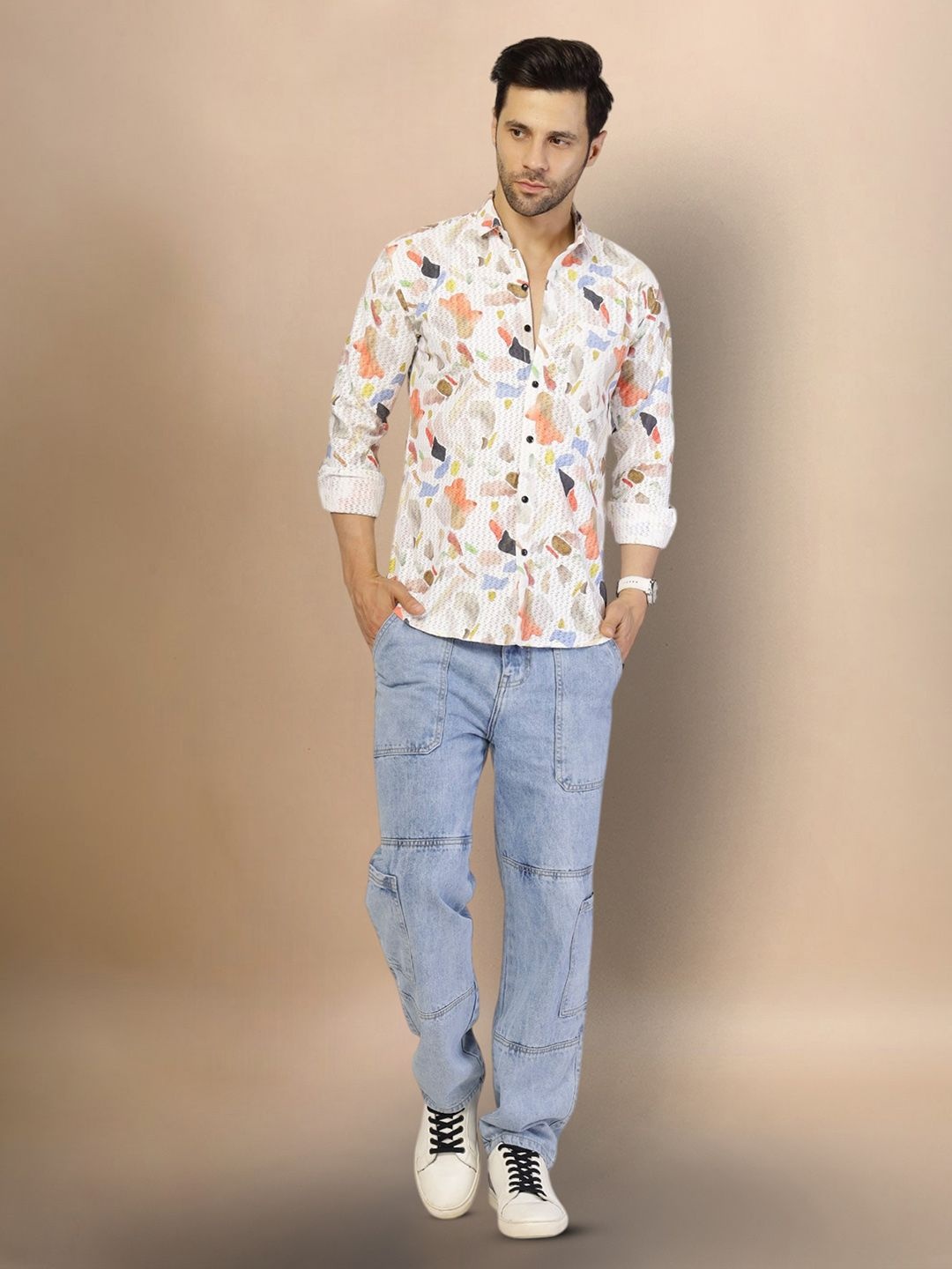 

Moda Rapido Men Original Opaque Printed Casual Shirt, Multi
