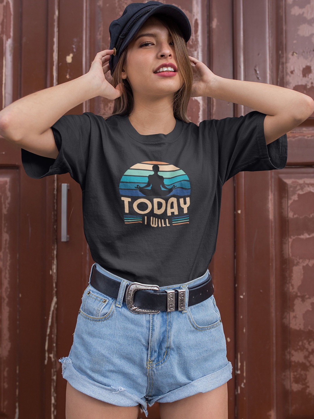 

MASTI TEES Printed Cotton Lounge T-Shirt, Black