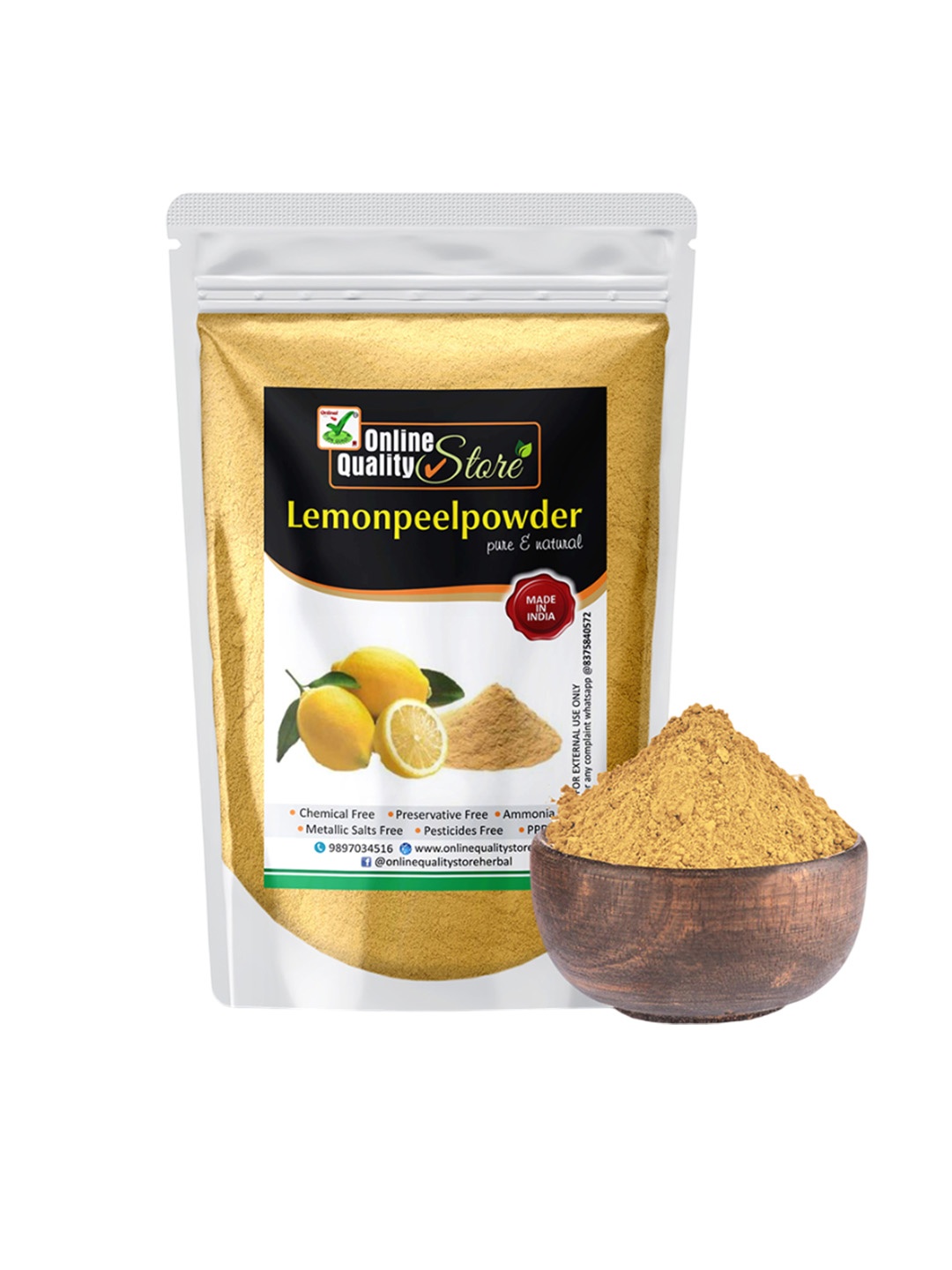 

Online Quality Store Pure And Natural Lemon Peel Powder - 400 g, Brown