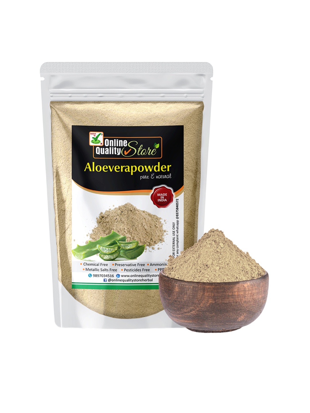 

Online Quality Store Natural Aloevera Powder For Acne Or Blemishes - 400 g, Beige