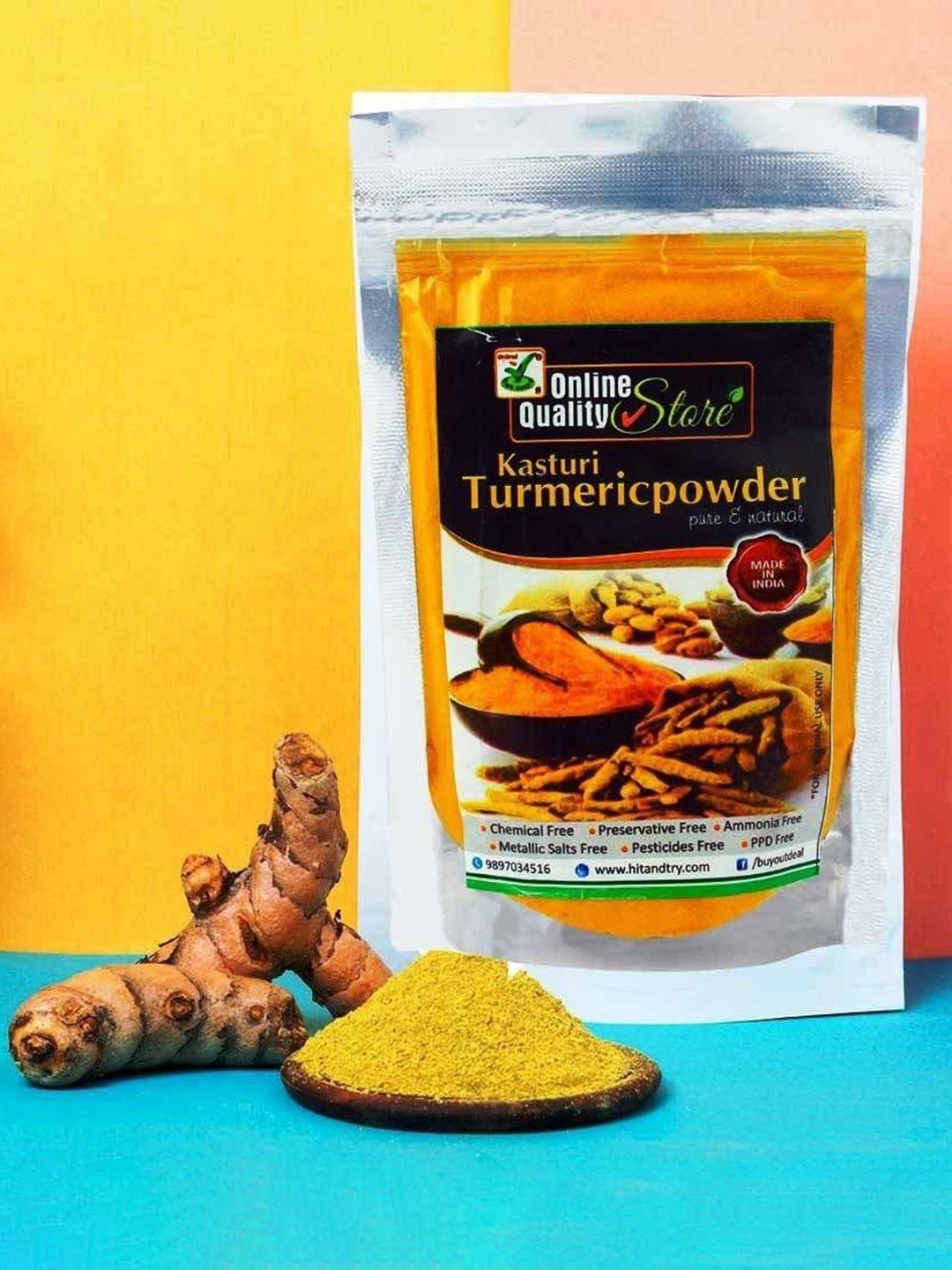 

Online Quality Store Set Of 2 Pure And Natural Mask Powder- 200 Each, Mustard