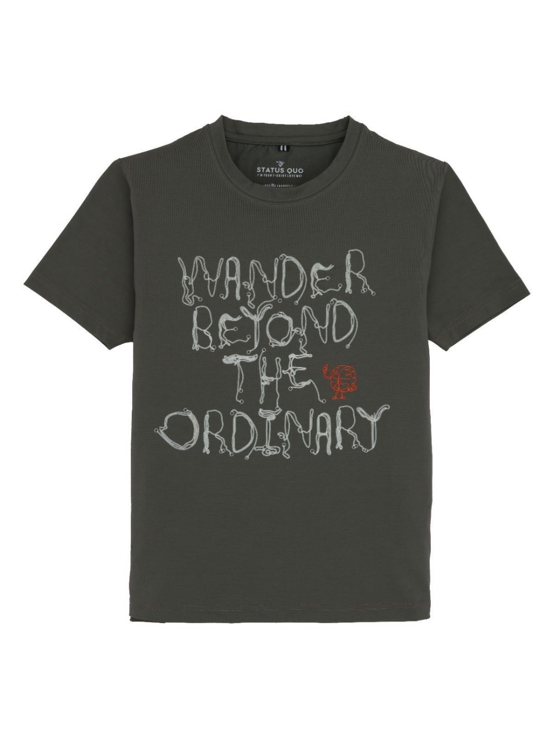 

Status Quo Boys Typography Printed T-shirt, Olive
