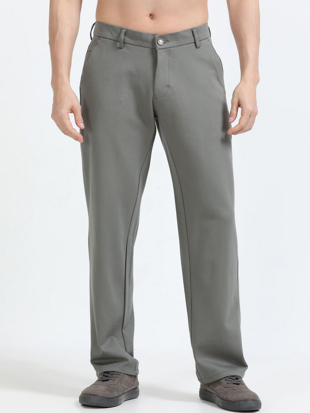 

THE BEETEL HOUSE Men Relaxed Tencil Leisure Regular Trousers, Olive