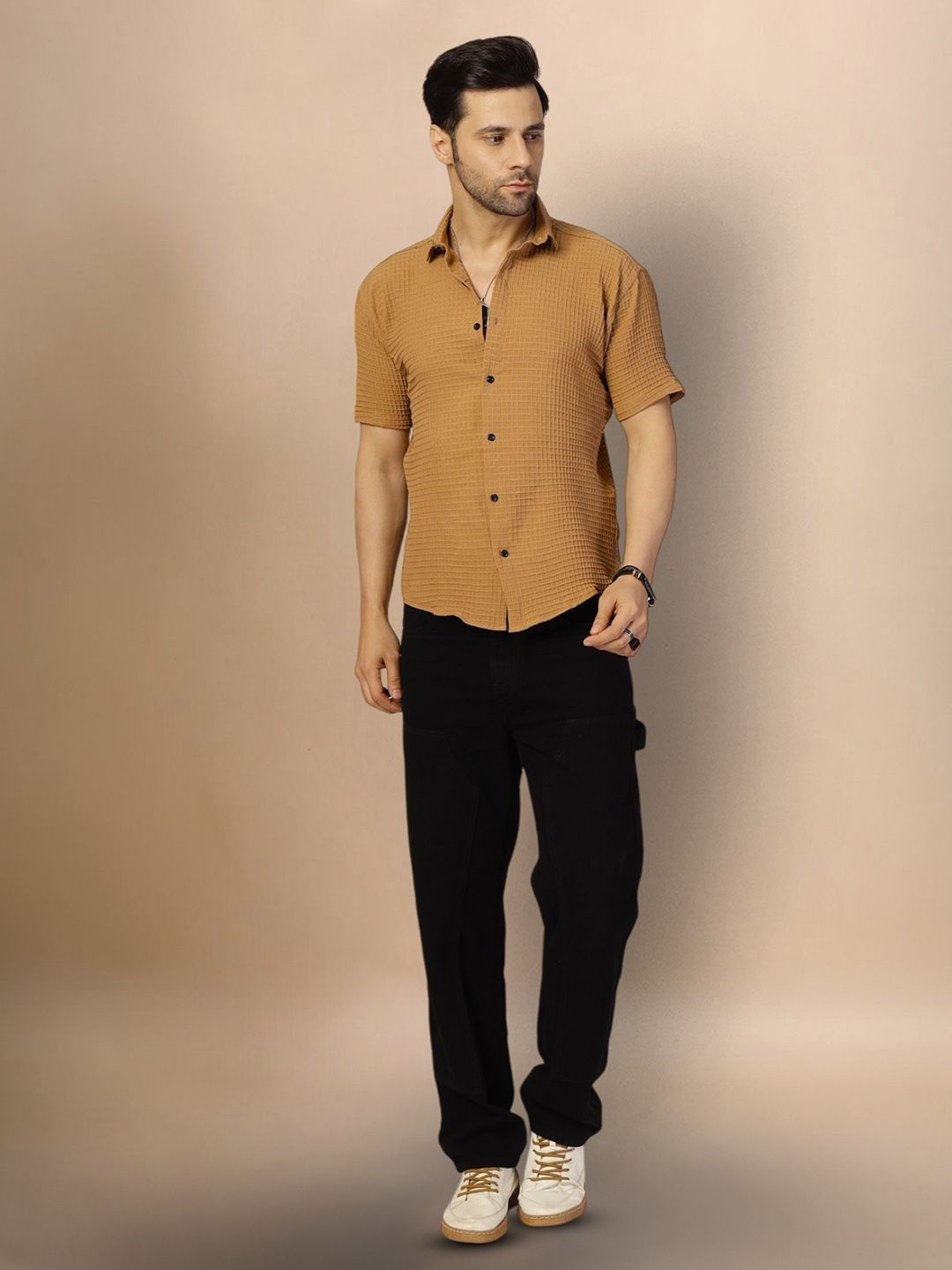 

Moda Rapido Men Original Opaque Casual Shirt, Brown