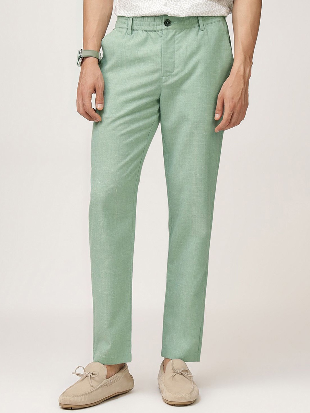 

Andamen Men Comfort Easy Wash Trousers, Green