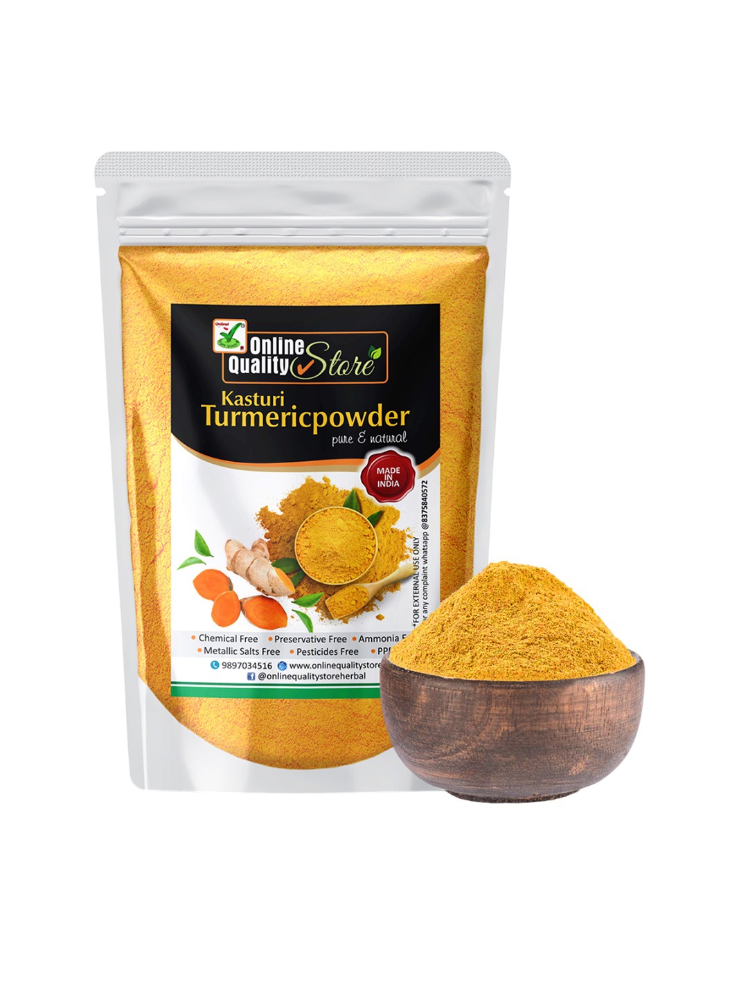 

Online Quality Store Pure And Natural Kasturi Turmeric Powder Face Pack - 200 g, Mustard