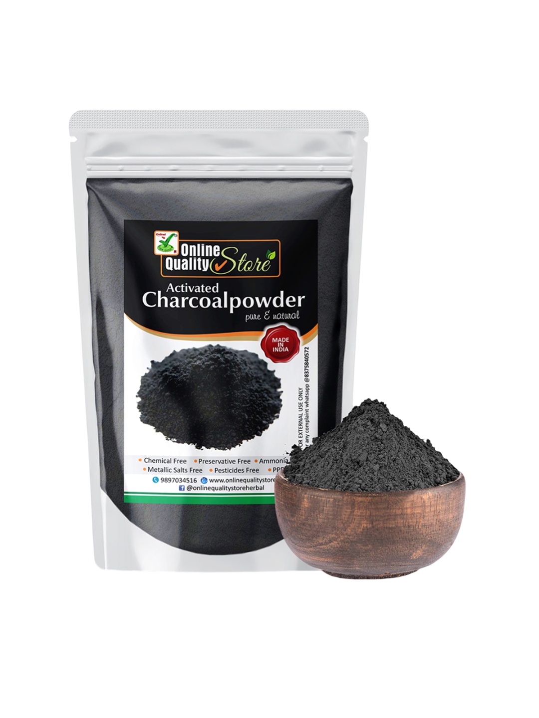 

Online Quality Store Activated Charcoal Powder For Acne or Blemishes - 100 g, Black