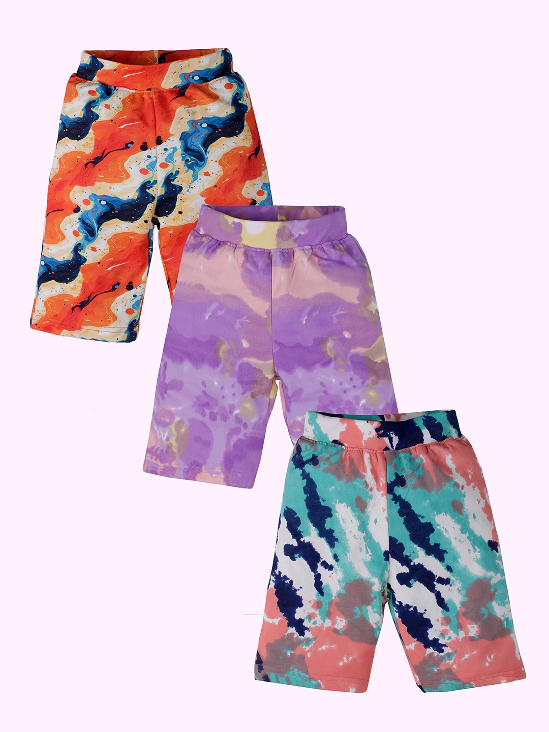 

KiddoPanti Girls Printed Cycling Shorts, Multi