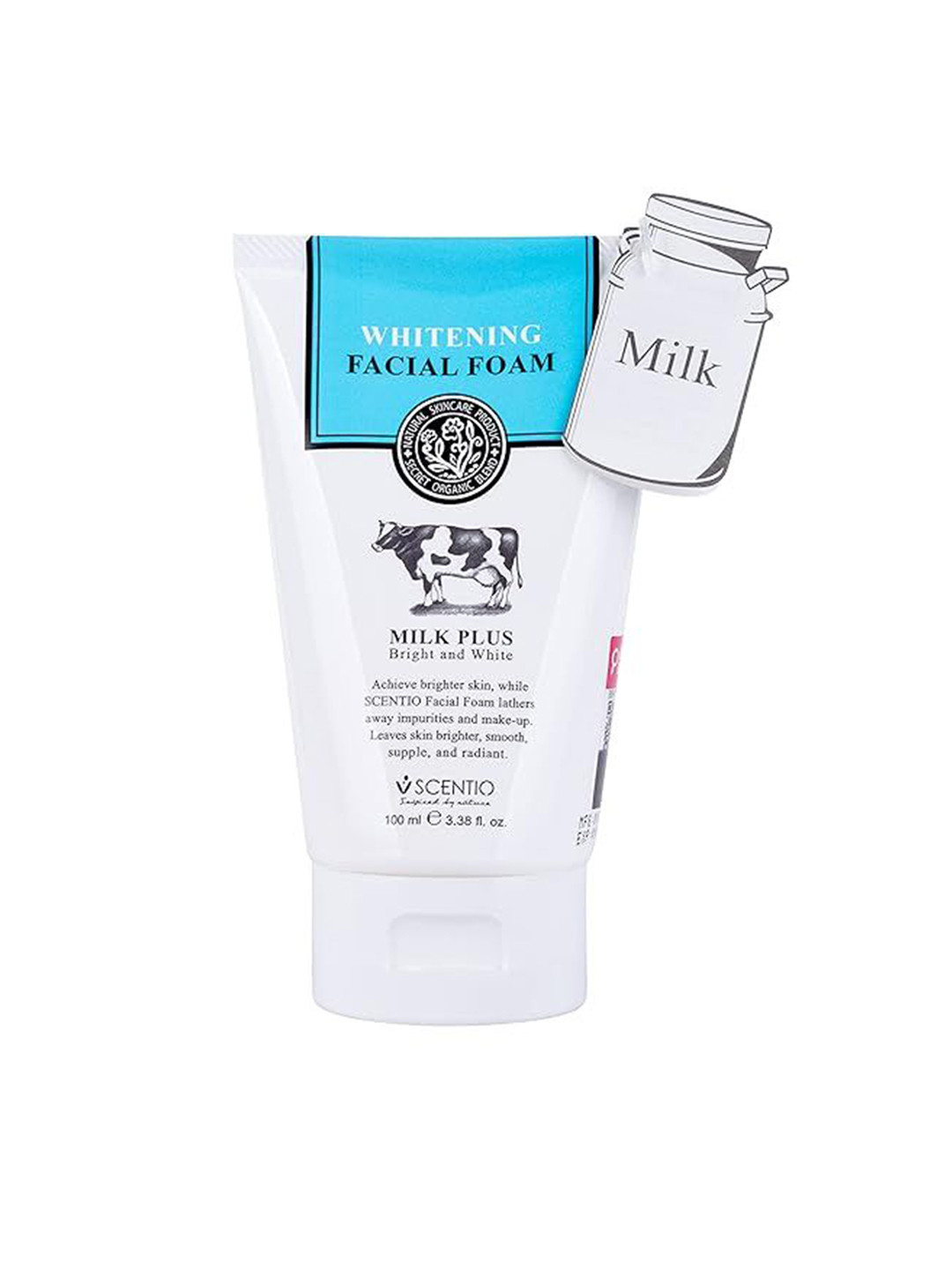 

Scentio Milk Plus Organic Bright & Whitening Face Wash- 100 ml, White