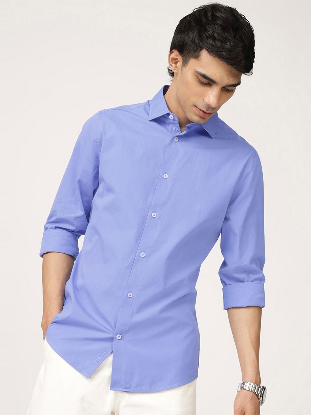 

Andamen Men Premium Slim Fit Opaque Casual Shirt, Blue