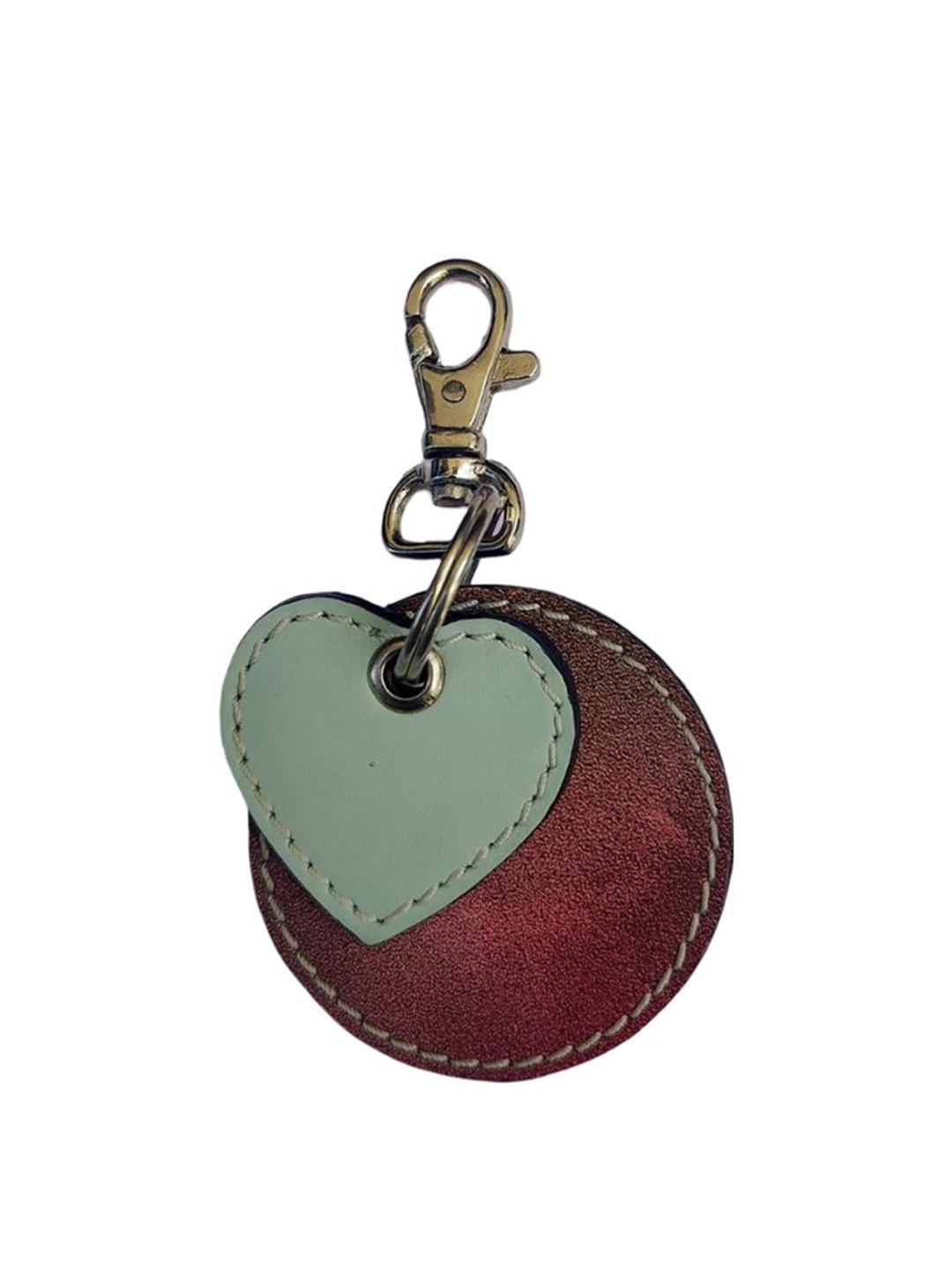 

PERKED Leather Heart Shaped Key Chain, Pink