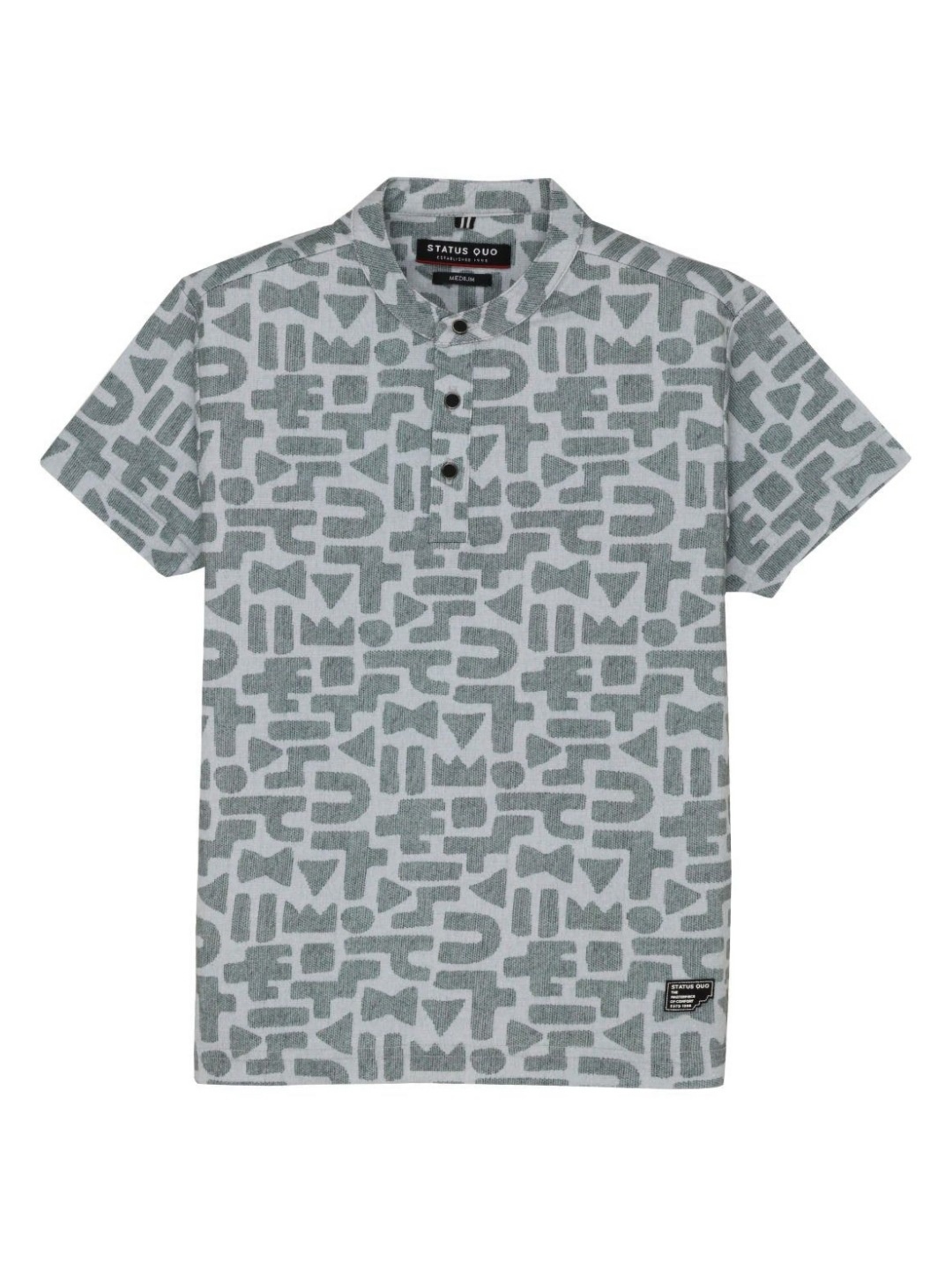 

Status Quo Boys Printed Henley Neck Pockets T-shirt, Green