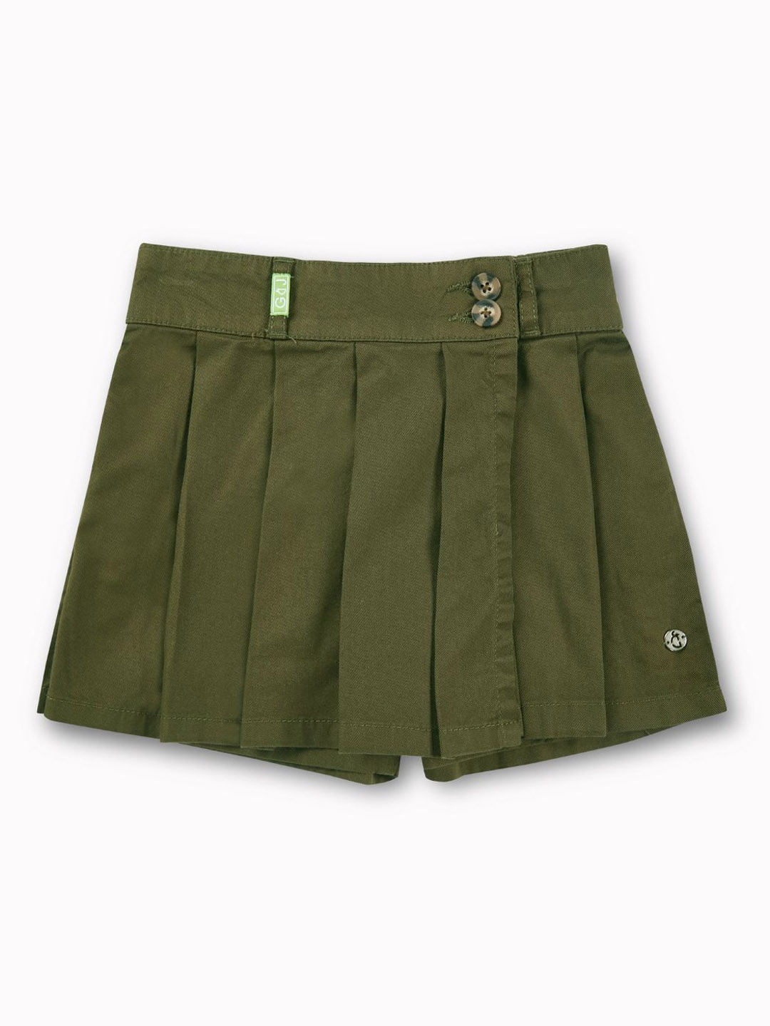 

Gini and Jony Girls Cotton Mini Skort Skirt, Olive