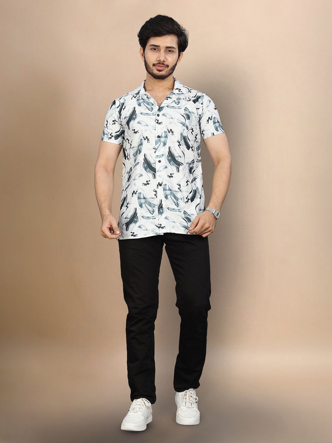 

Moda Rapido Men Original Opaque Printed Casual Shirt, Multi