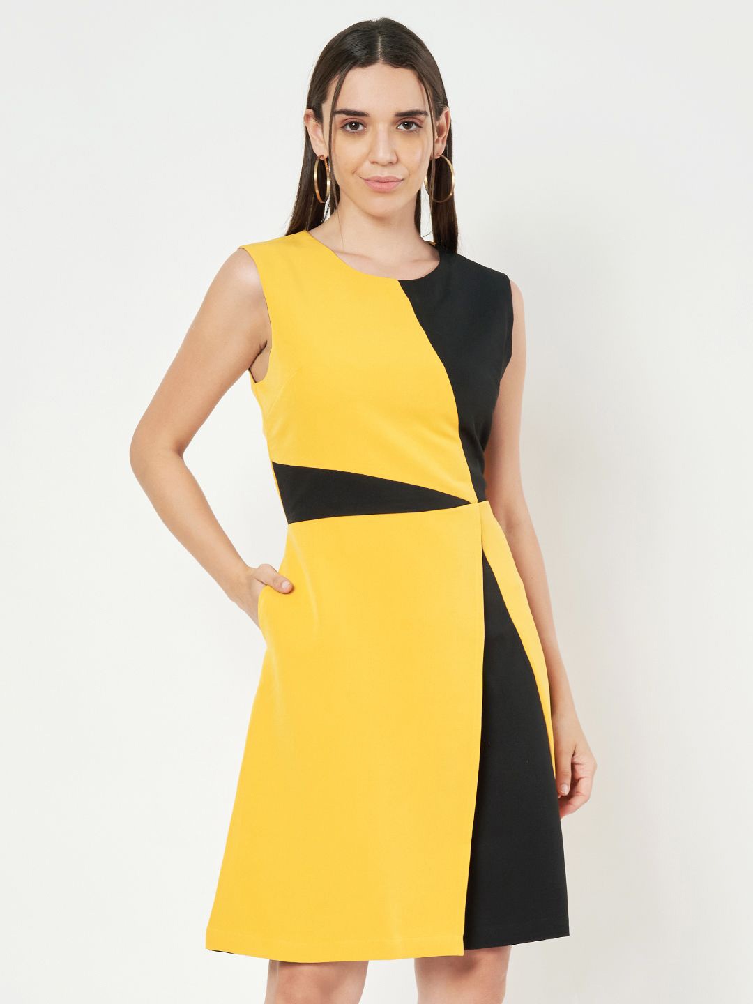

BRINNS Colourblocked A-Line Dress, Mustard