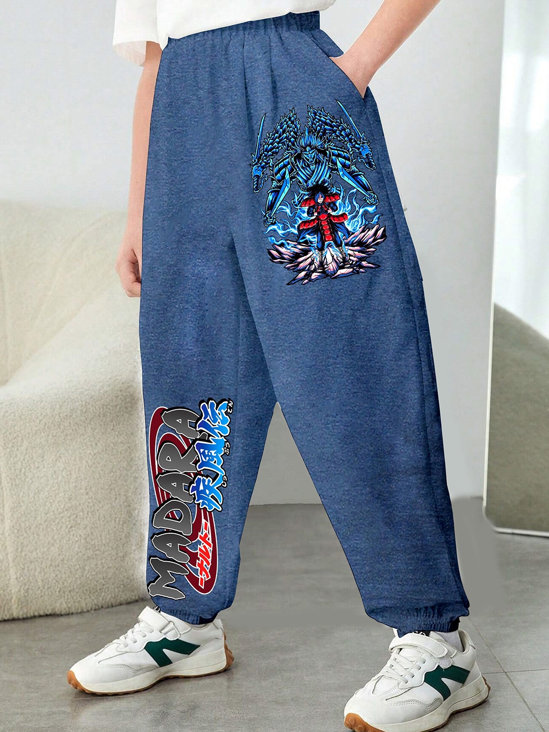 

MODARUE Boys Printed Mid Rise Joggers, Blue
