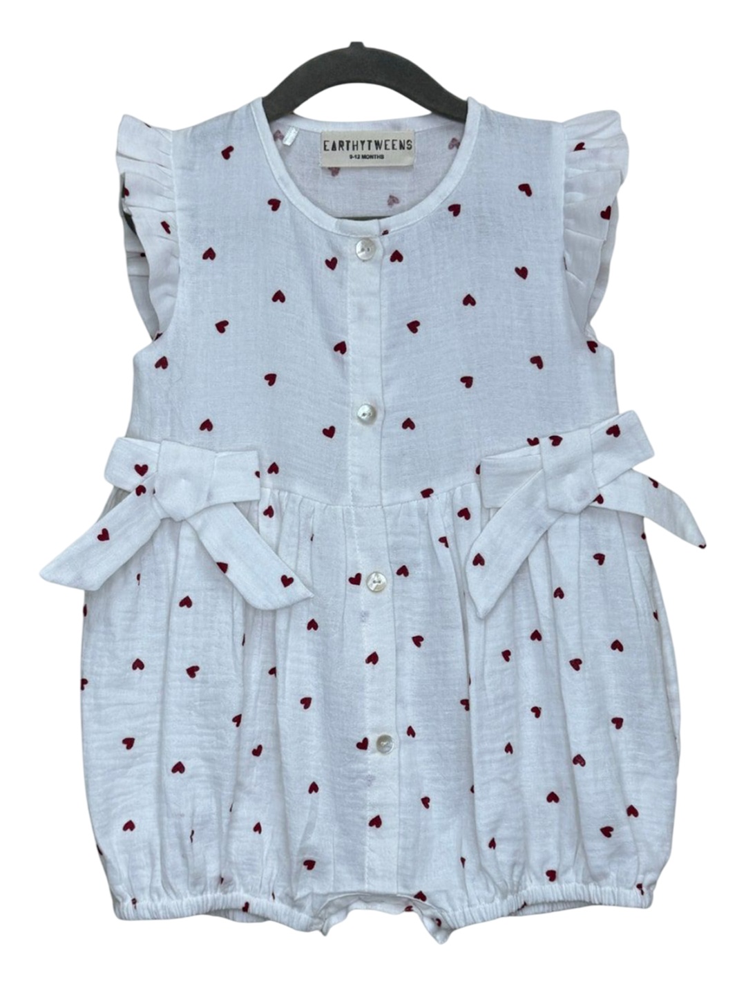

BAESD Infant Printed Bow Cotton Romper, White