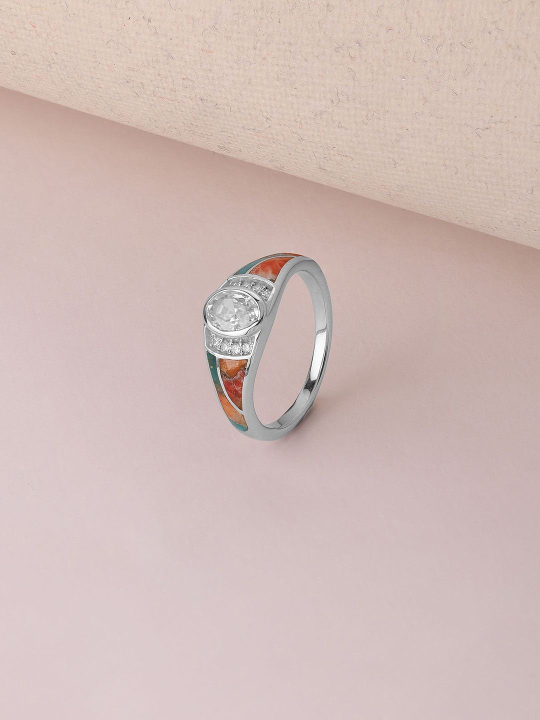 

Mia by Tanishq 925 Sterling Silver Cubic Zirconia Studded Earthy Chic Finger Ring