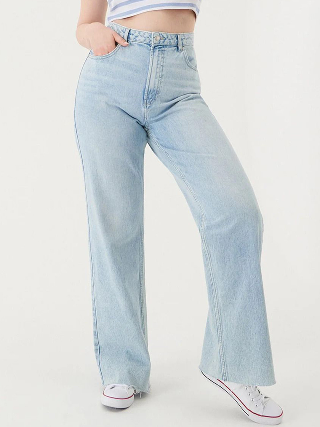 

Metronaut Women Comfort Wide Leg Jeans, Blue