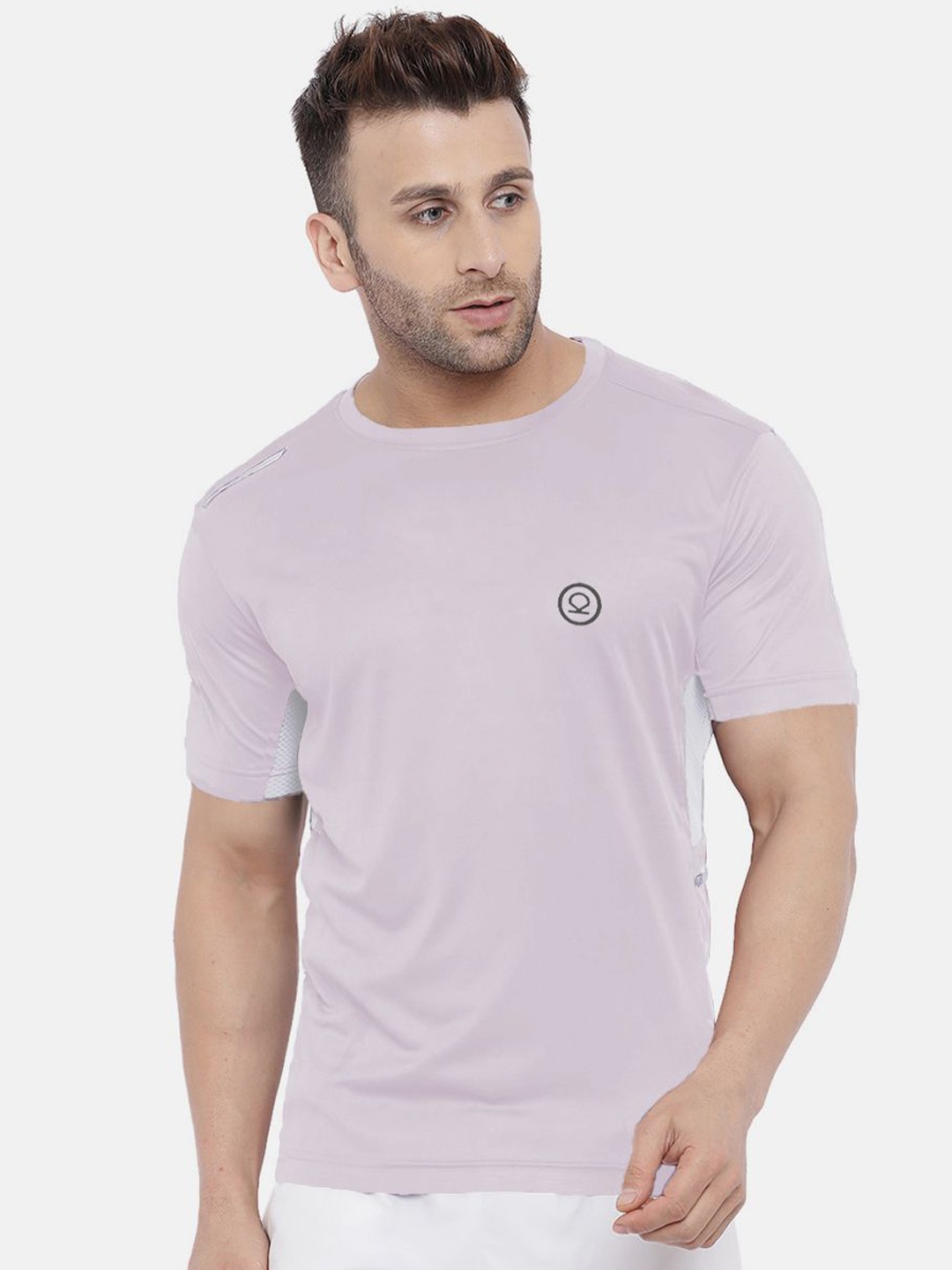 

CHKOKKO Men Round Neck Regular Dry Fit Gym Sports Tshirt, Lavender