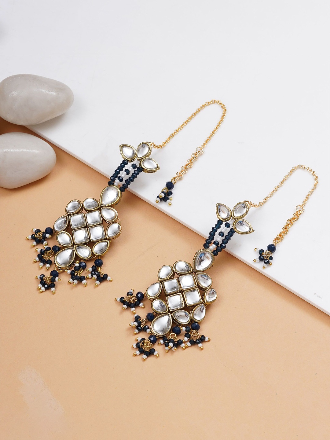 

BeAbhika Contemporary Drop Earrings, Blue