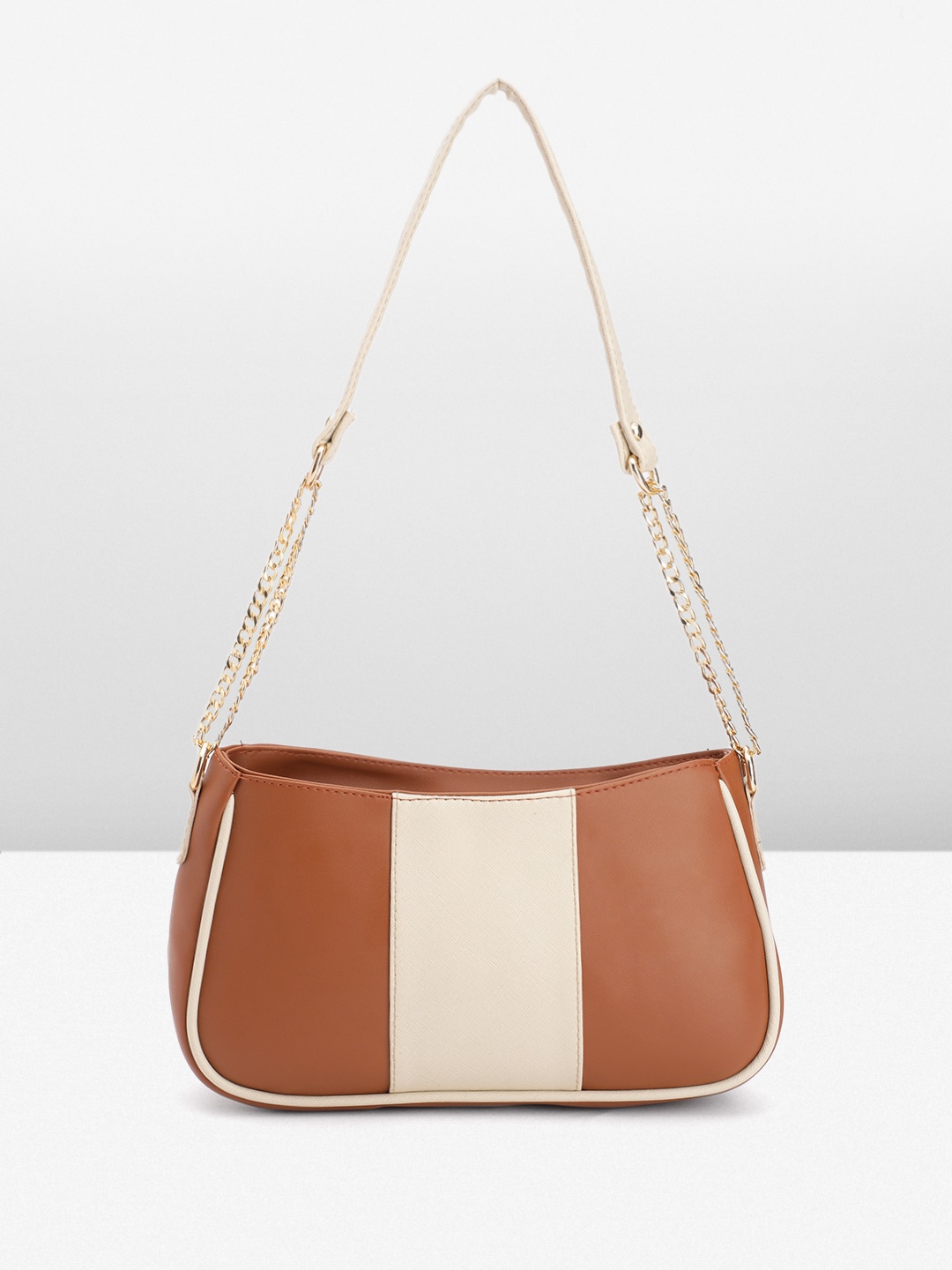 

Mast & Harbour Colourblocked Faux Leather Shoulder Bag, Tan