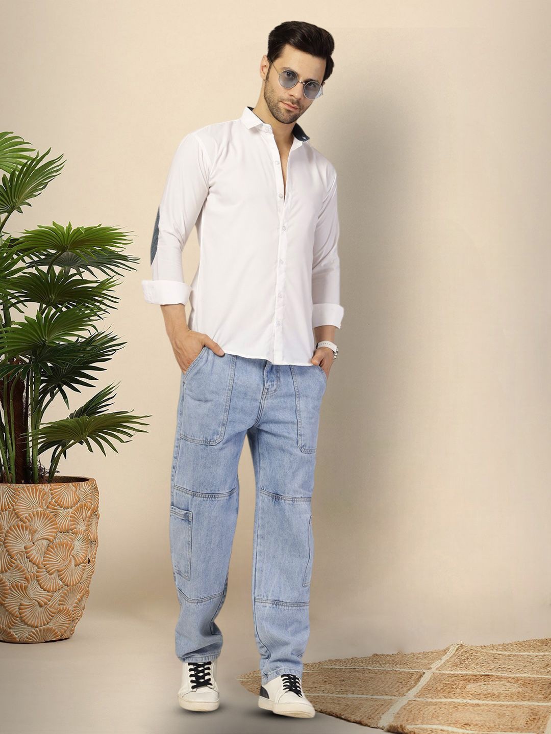 

Moda Rapido Men Original Opaque Casual Shirt, White