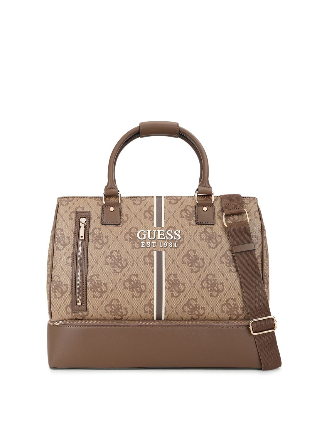 

GUESS Printed PU Shopper Tote Bag, Brown