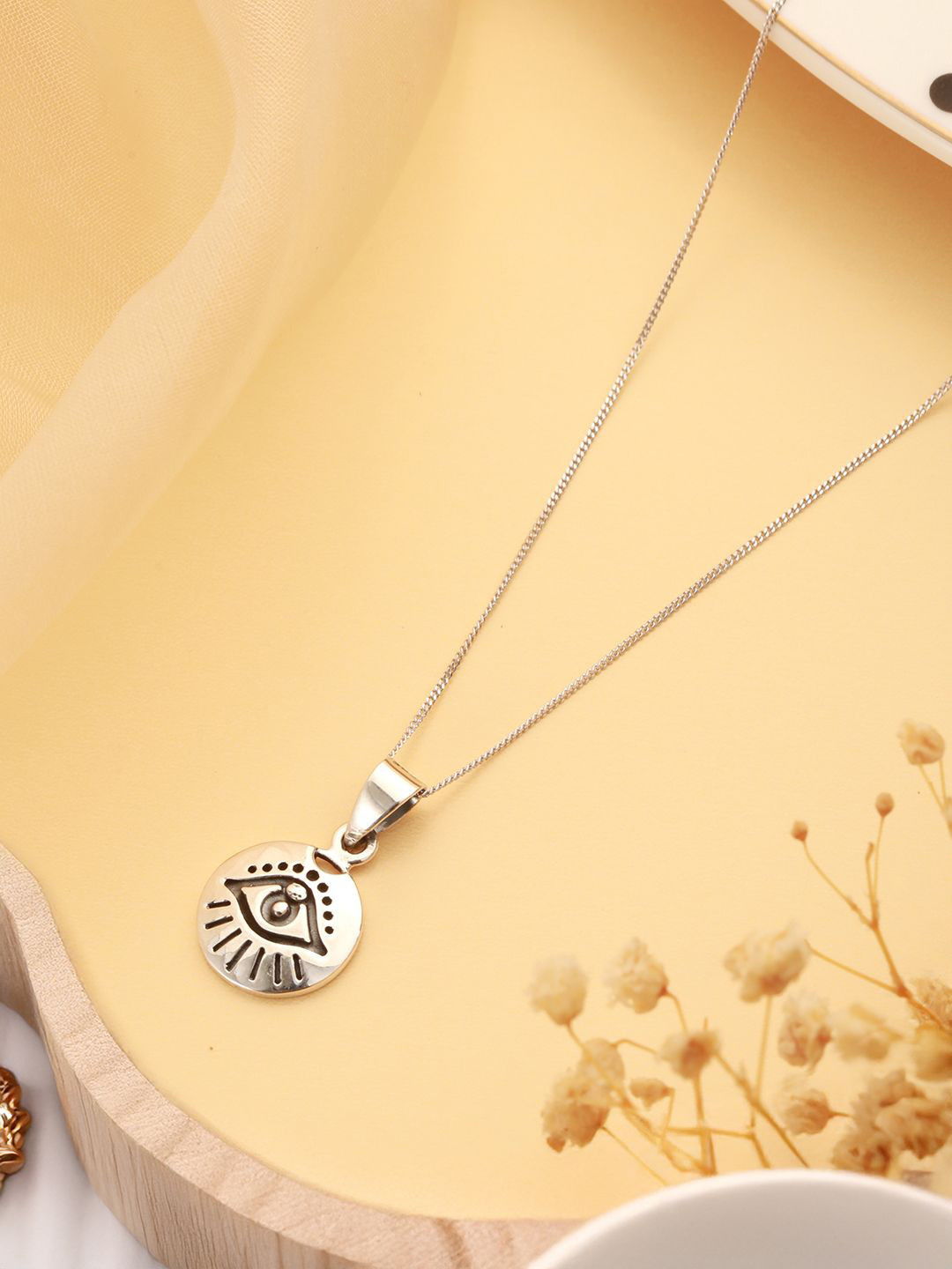 

SARAF SILVERETZ 925 Sterling Silver-Plated Pendant With Chain