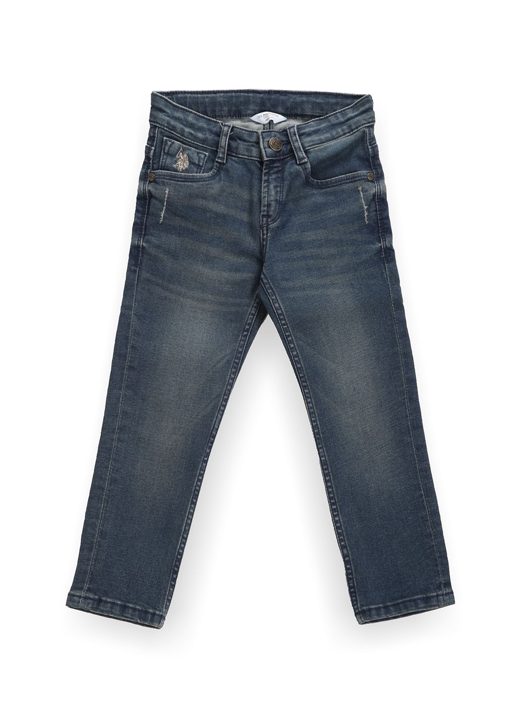

U.S. Polo Assn. Kids Boys Slim Fit Clean Look Stretchable Jeans, Navy blue