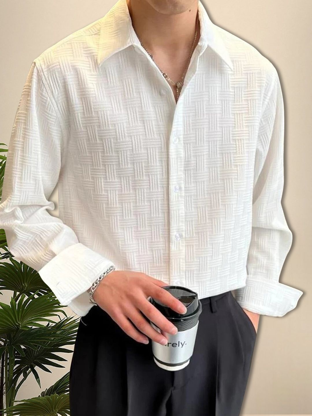 

Moda Rapido Men Original Opaque Casual Shirt, White