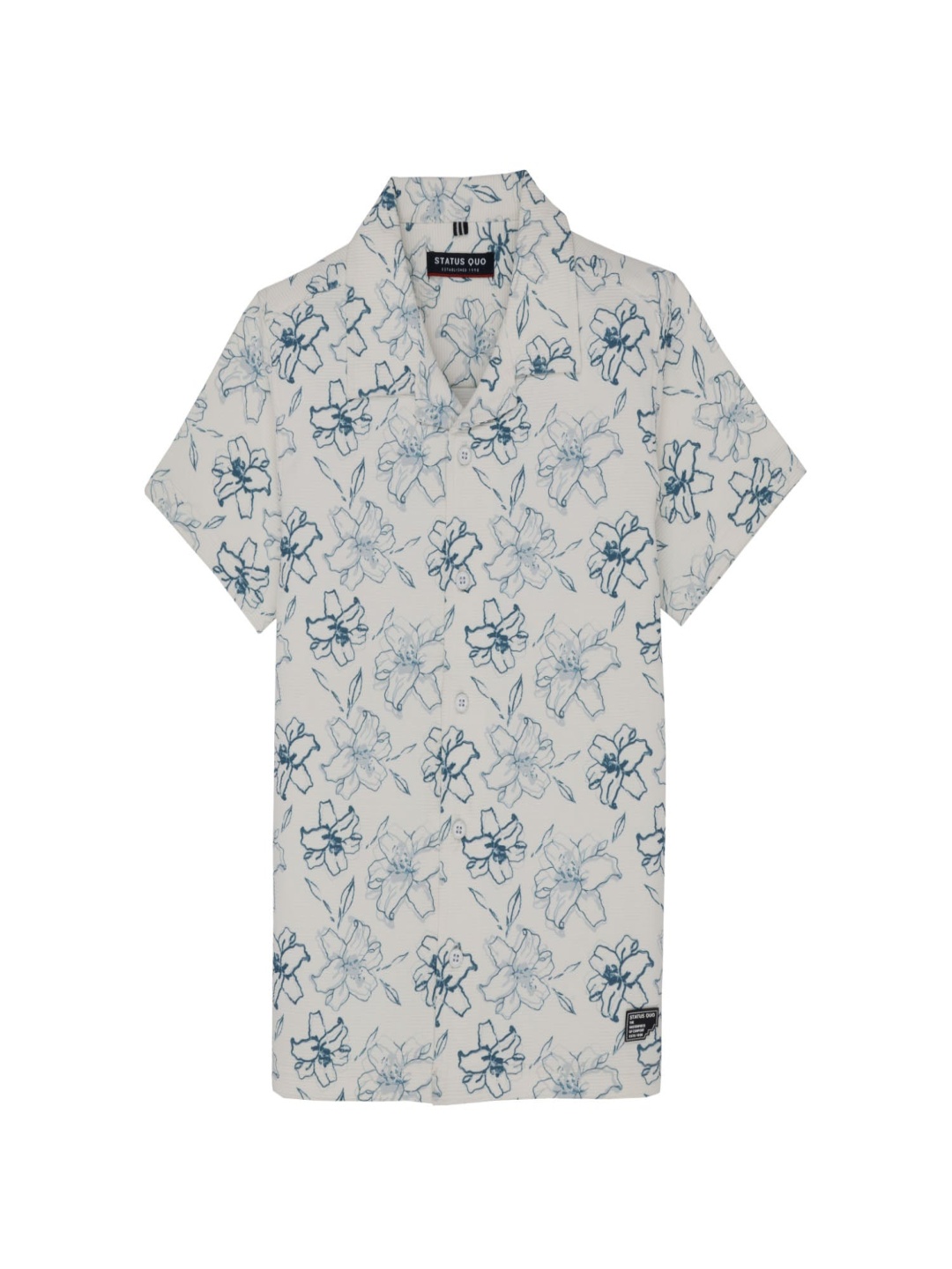 

Status Quo Boys Standard Floral Opaque Printed Casual Shirt, Blue