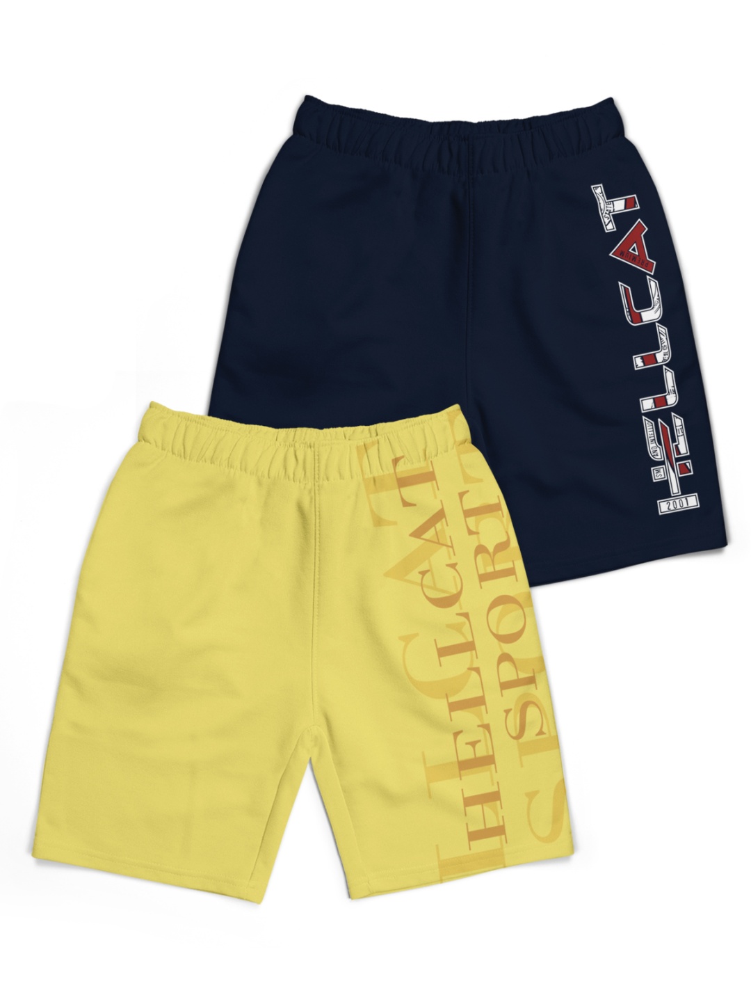 

HELLCAT Boys Typography Printed Shorts, Yellow