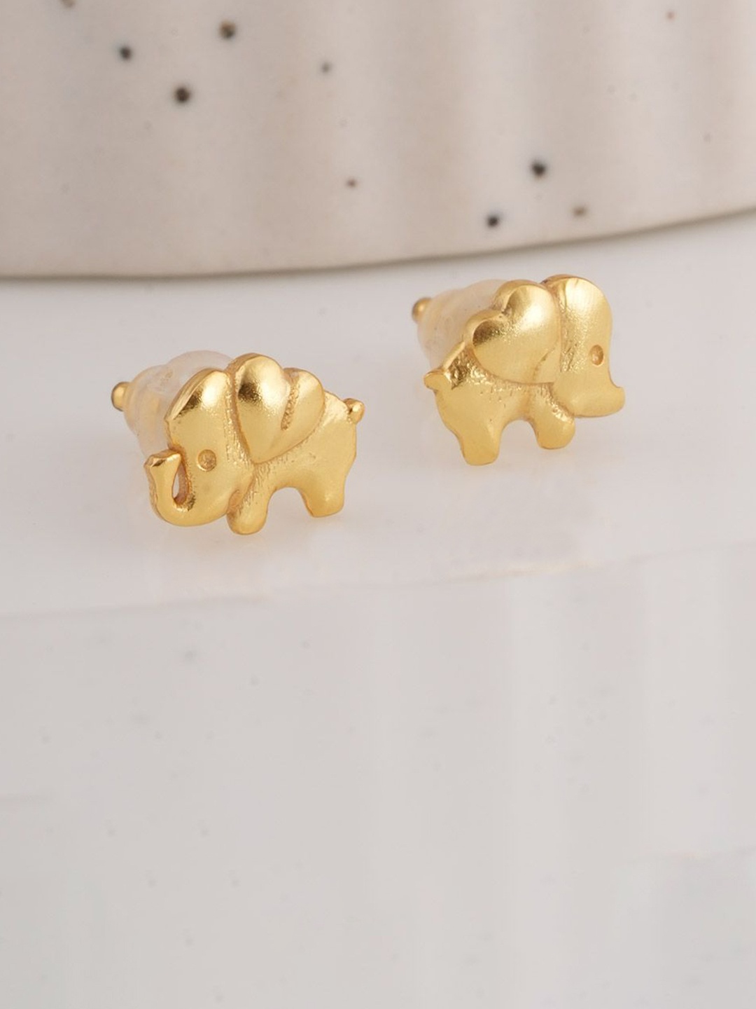 

PALMONAS Contemporary Studs Earrings, Gold