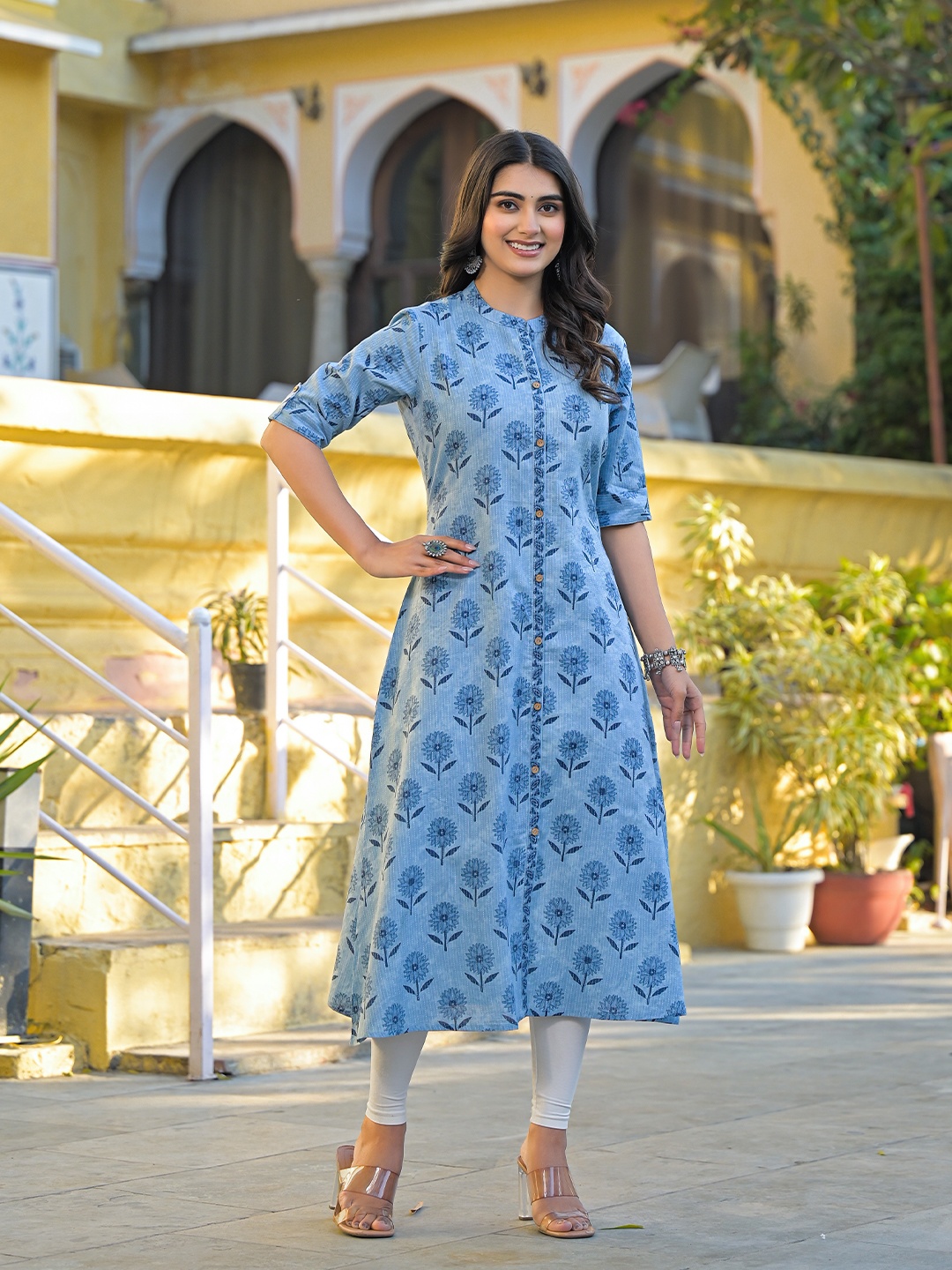 

ARAVALII Women Printed Kurta, Blue