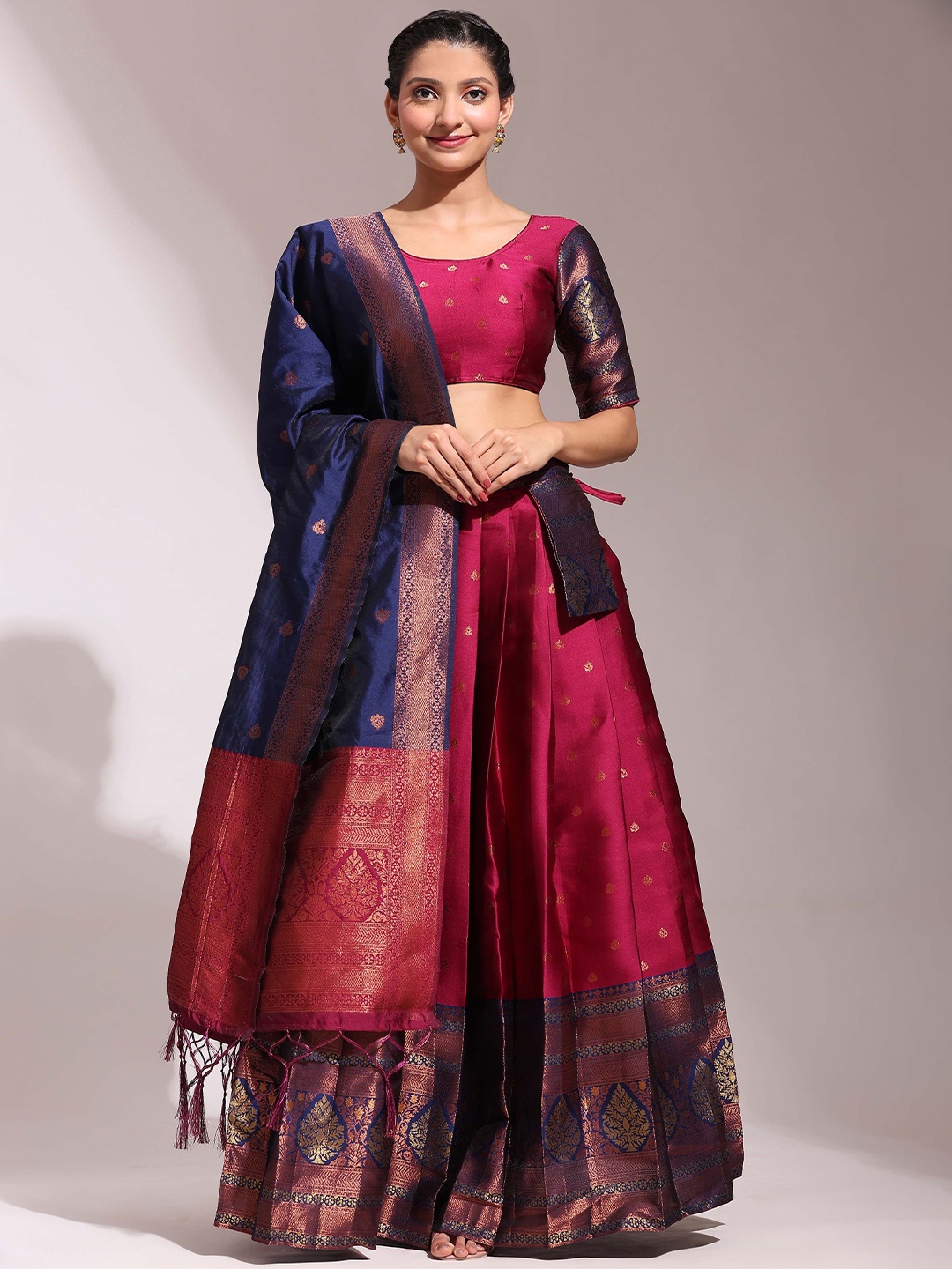 

Payu Semi-Stitched Lehenga & Unstitched Blouse With Dupatta, Purple