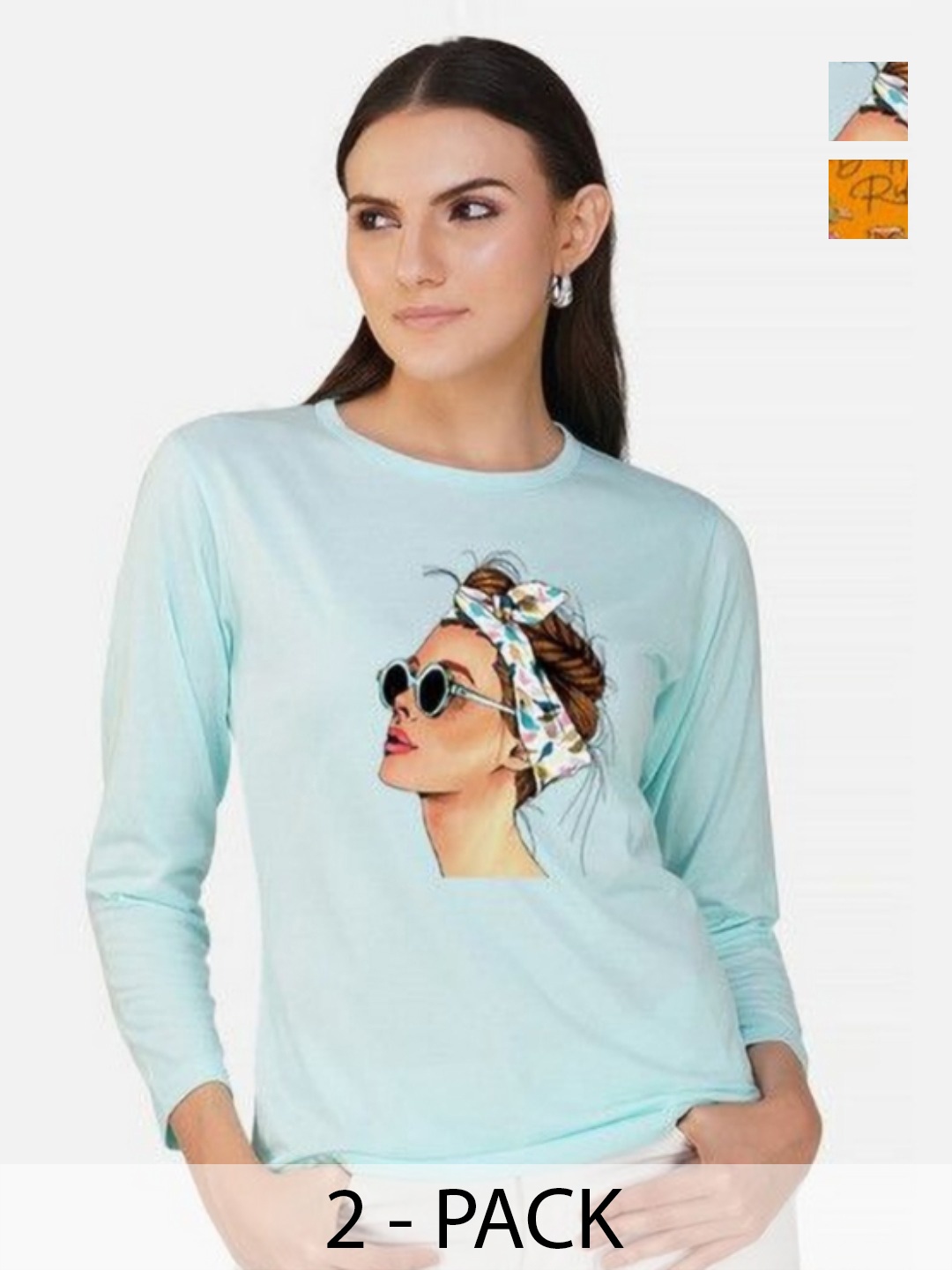 

Metronaut Women 2 Printed Bio Finish Applique T-shirt, Mustard