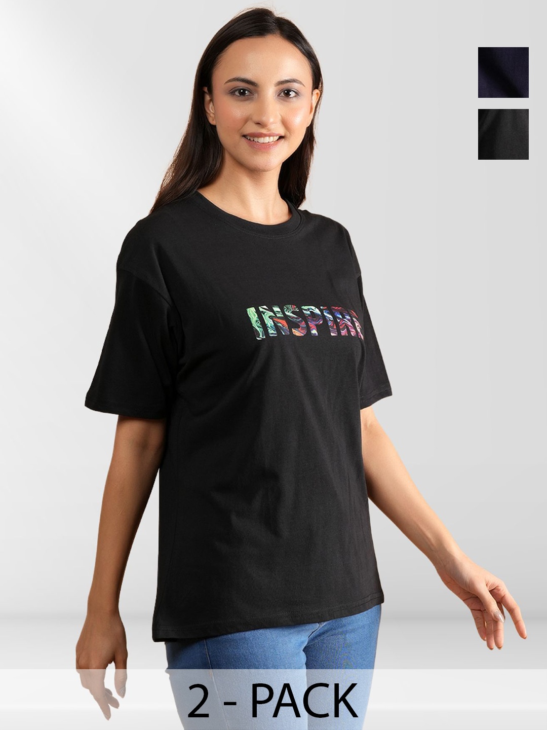 

NEYSA Women Typography 2 Printed T-shirt, Multi