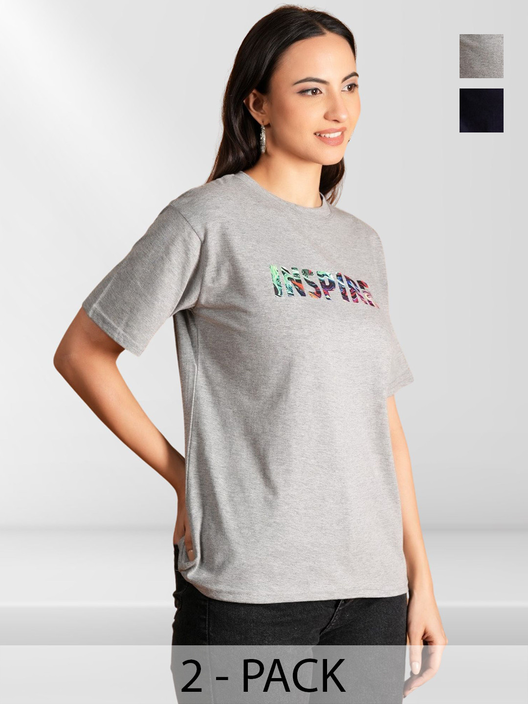 

NEYSA Women Typography 2 Printed T-shirt, Multi